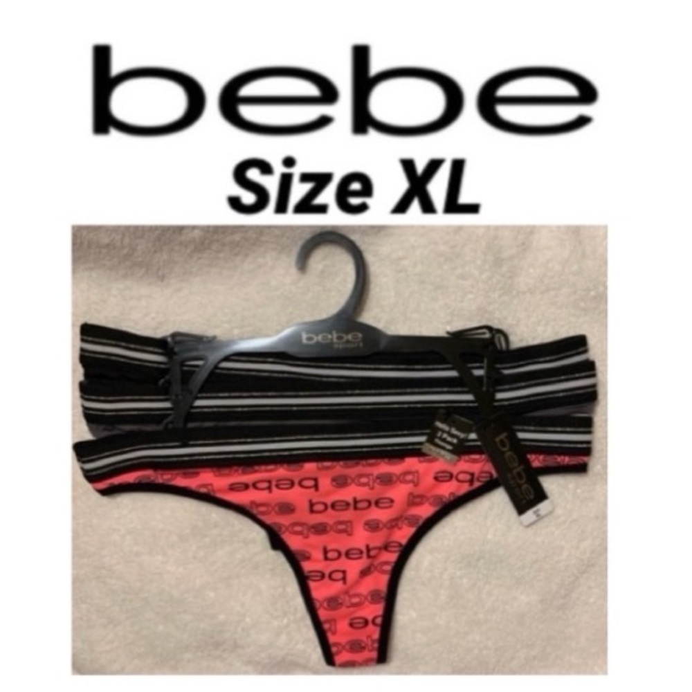 💐 BEBE Barbiecore Hello Sexy 3 Pairs Thongs Tag-free Barbie Pink NWT XL